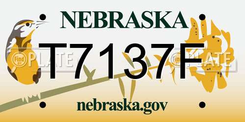 T7137F Nebraska License Plate