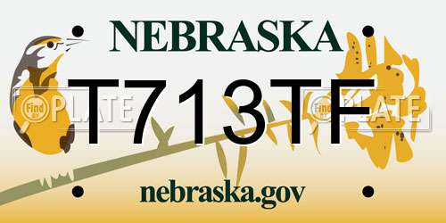 T713TF Nebraska License Plate