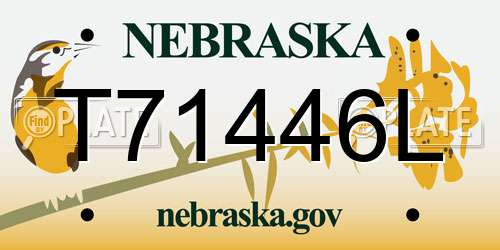 T71446L Nebraska License Plate