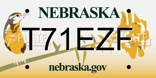 T71EZF Nebraska License Plate