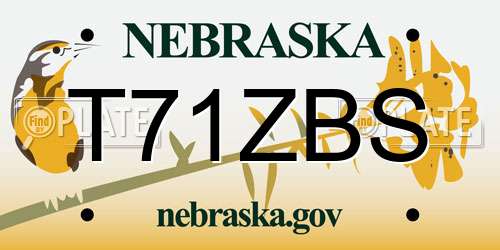 T71ZBS Nebraska License Plate