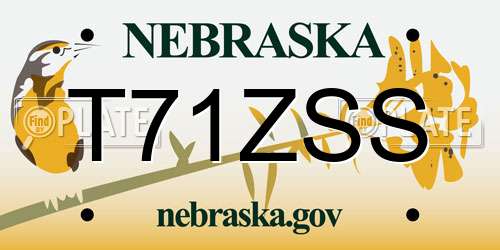 T71ZSS Nebraska License Plate