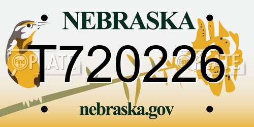 T720226 Nebraska License Plate