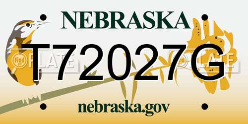 T72027G Nebraska License Plate