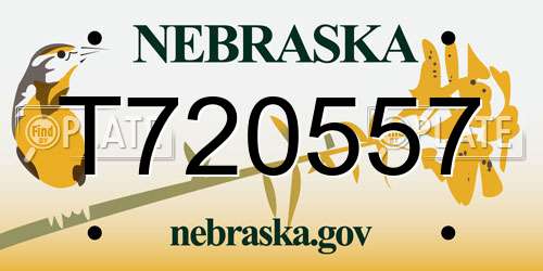 T720557 Nebraska License Plate