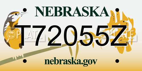 T72055Z Nebraska License Plate