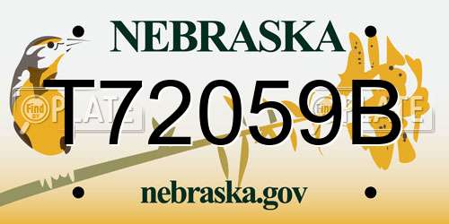 T72059B Nebraska License Plate