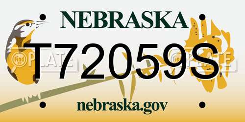 T72059S Nebraska License Plate
