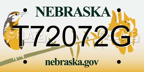 T72072G Nebraska License Plate