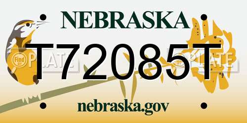 T72085T Nebraska License Plate