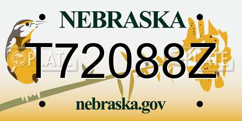 T72088Z Nebraska License Plate