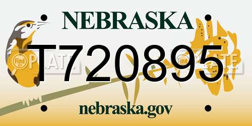 T720895 Nebraska License Plate