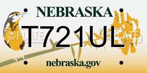 T721UL Nebraska License Plate