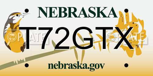 T72GTX Nebraska License Plate