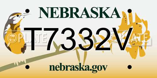 T7332V Nebraska License Plate
