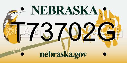T73702G Nebraska License Plate