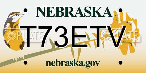 T73ETV Nebraska License Plate