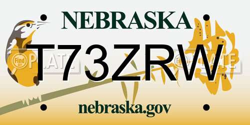 T73ZRW Nebraska License Plate