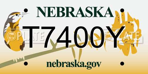 T7400Y Nebraska License Plate