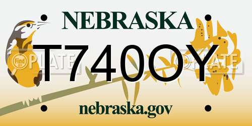 T740OY Nebraska License Plate