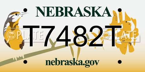 T7482T Nebraska License Plate