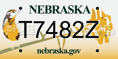 T7482Z Nebraska License Plate