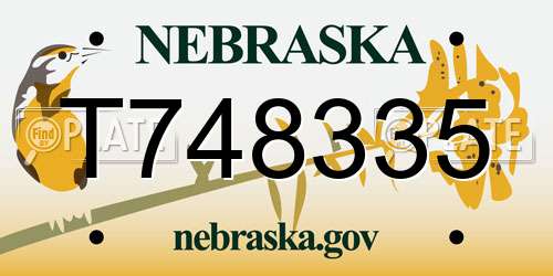 T748335 Nebraska License Plate