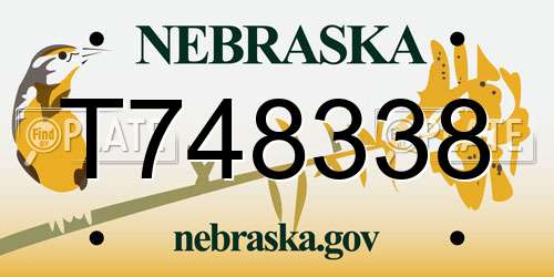 T748338 Nebraska License Plate