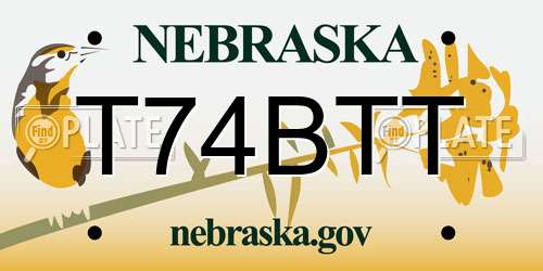 T74BTT Nebraska License Plate
