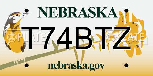 T74BTZ Nebraska License Plate
