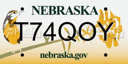 T74QOY Nebraska License Plate