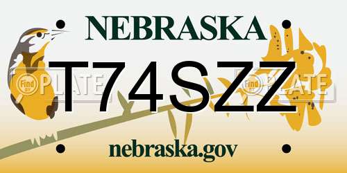 T74SZZ Nebraska License Plate