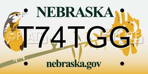 T74TGG Nebraska License Plate