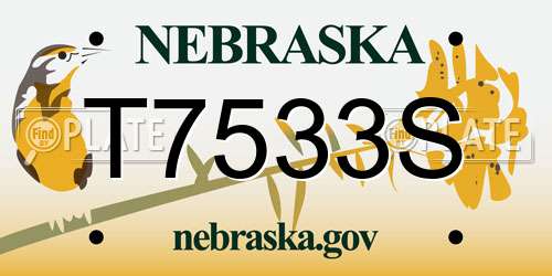 T7533S Nebraska License Plate