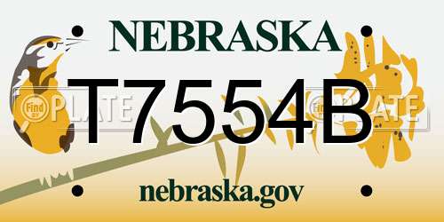T7554B Nebraska License Plate