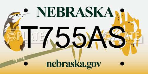 T755AS Nebraska License Plate