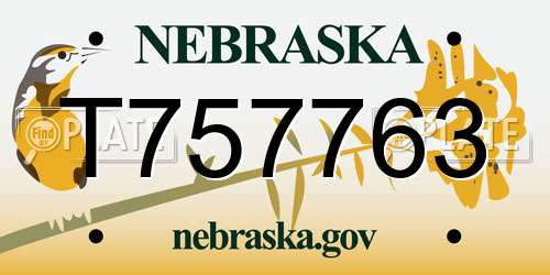 T757763 Nebraska License Plate