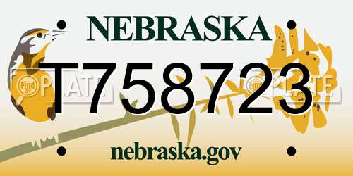 T758723 Nebraska License Plate
