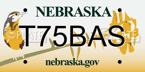 T75BAS Nebraska License Plate