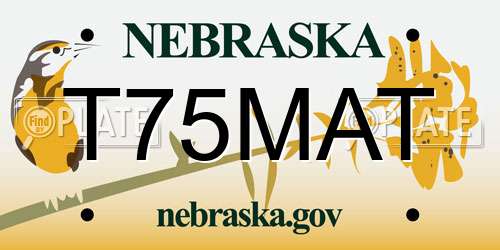 T75MAT Nebraska License Plate