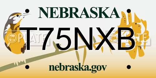 T75NXB Nebraska License Plate