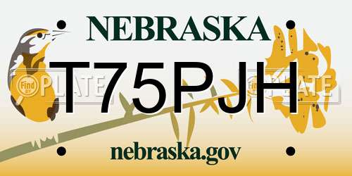 T75PJH Nebraska License Plate