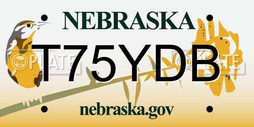 T75YDB Nebraska License Plate