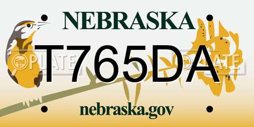 T765DA Nebraska License Plate