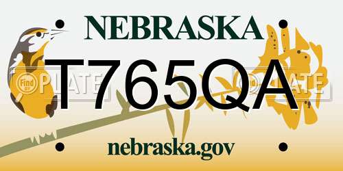 T765QA Nebraska License Plate