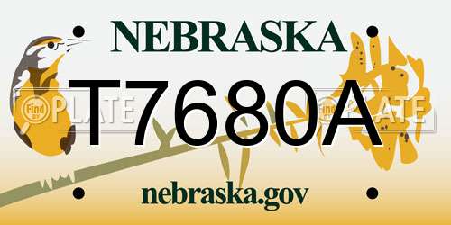 T7680A Nebraska License Plate