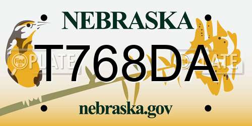 T768DA Nebraska License Plate