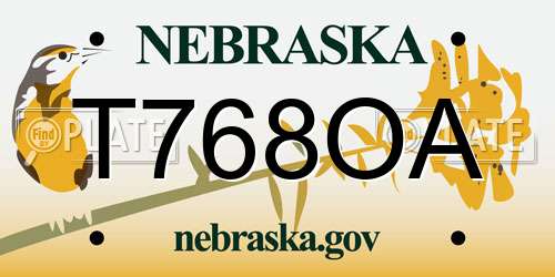 T768OA Nebraska License Plate