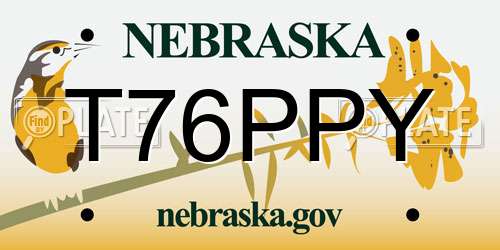 T76PPY Nebraska License Plate