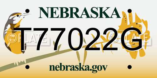 T77022G Nebraska License Plate